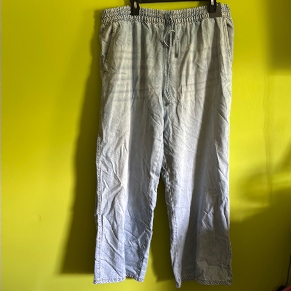 NWT Primark Wide Leg Mid Rise Elastic Waist Jeans Size L